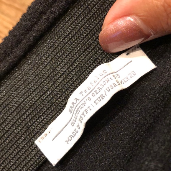 stretchy textured black Zara pencil skirt - Picture 2 of 3